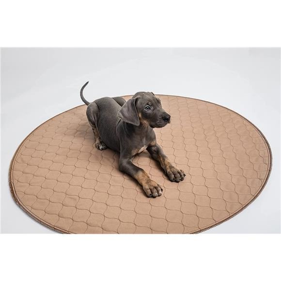 Reusable Dog Pee Pads for Dogs, Round Dog & Puppy Training Pad, 48-In - Picture 5 of 6
